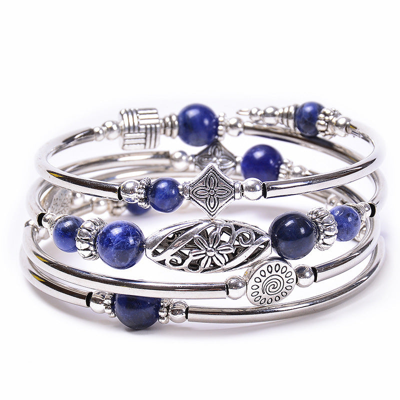 Bohemian Multi-layer Emperor Stone Winding Bracelet Four-layer Natural Stone Beaded Winding Bracelet Women's Jewelry Bohemian Multi-layer Emperor Stone Winding Bracelet Four-layer Natural Stone Beaded Winding Bracelet Women's Jewelry